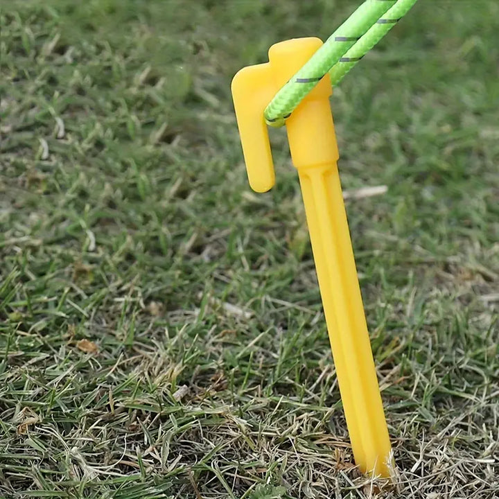 Lisslune | Plastic Tent Stakes with Hooks – Camping Tent Pegs for Tarps and Canopies