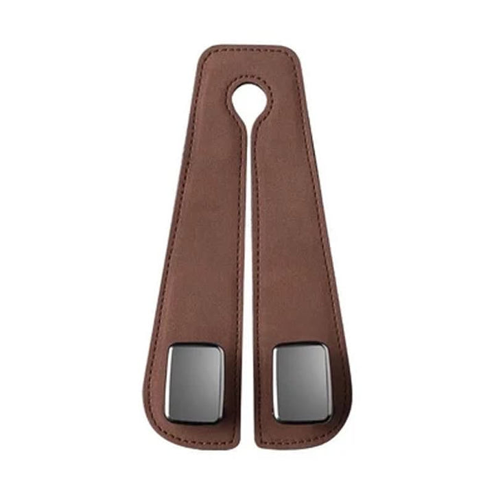 Lisslune | Car Seat Back Double Hook with Phone Holder – PU Leather Organizer