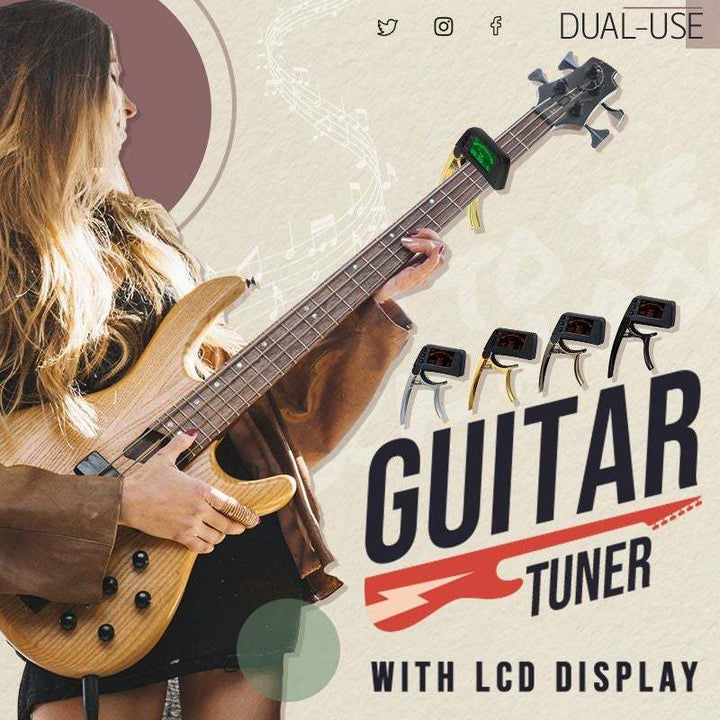 Lisslune | DUAL-USE GUITAR CAPO TUNER WITH LCD DISPLAY