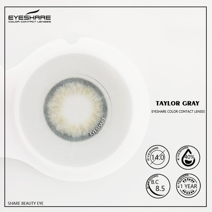 Lisslune Taylor Gray 14.0 mm 1 Pair | 1 Year