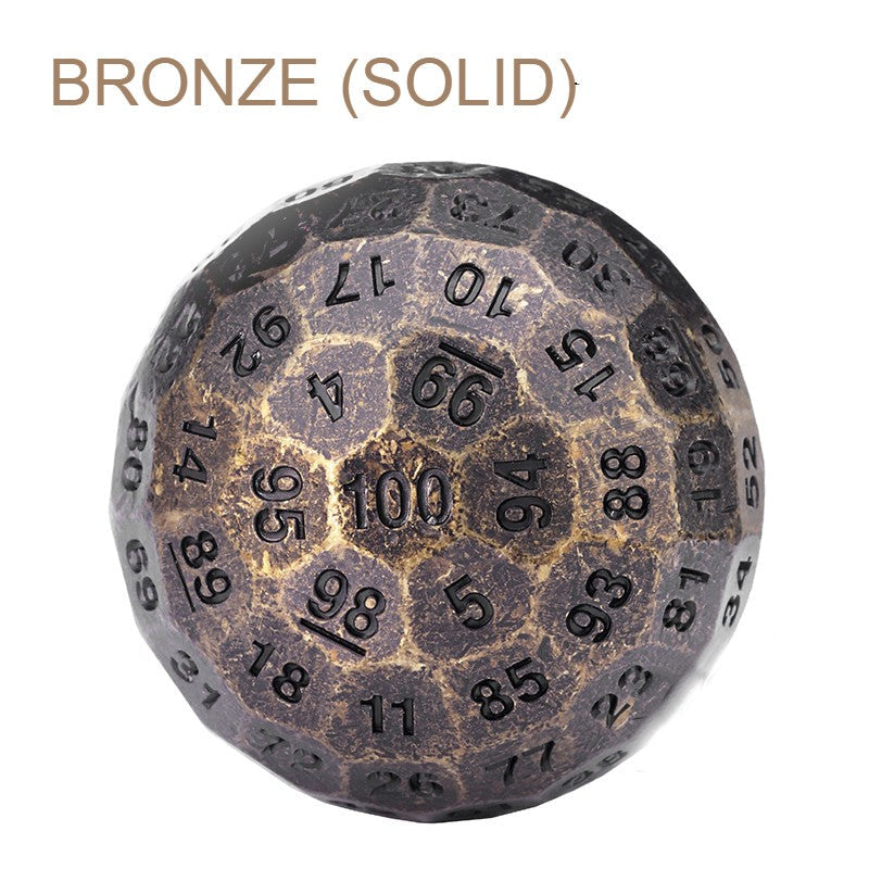 Lisslune | 100 Sided Polyhedron Metal Dice with Numbering, Designed for Big Party & More Possibilities