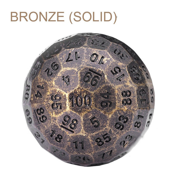 Lisslune | 100 Sided Polyhedron Metal Dice with Numbering, Designed for Big Party & More Possibilities