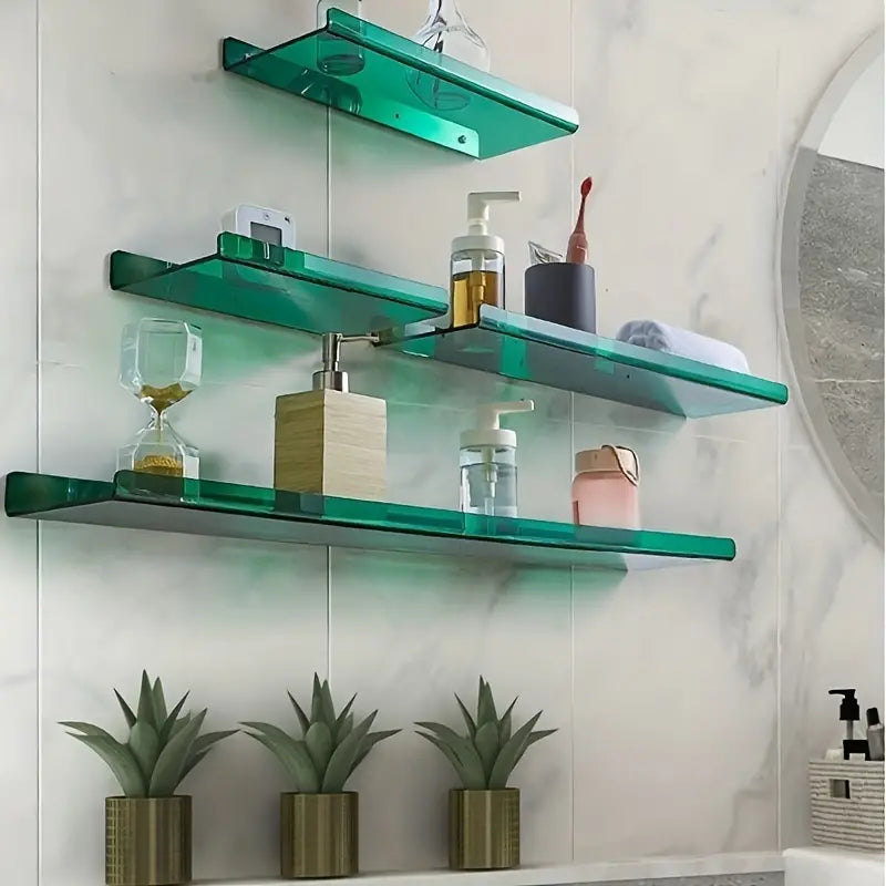Lisslune | Floating Wall Shelf - Industrial Wall Shelf - Shower Shelf - Shower Board - Blue