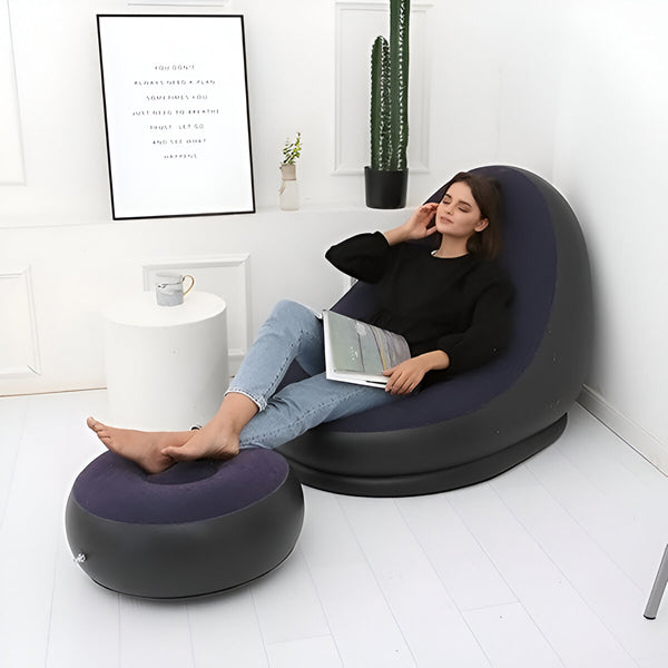 Lisslune | RelaxSeat Inflatable Lounge Chair with Footrest – Indoor & Outdoor Comfort