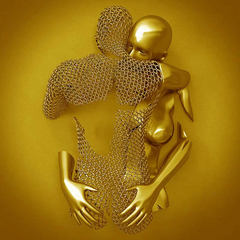Lisslune | Love Canvas with Elegant Metal Figure in Modern Design