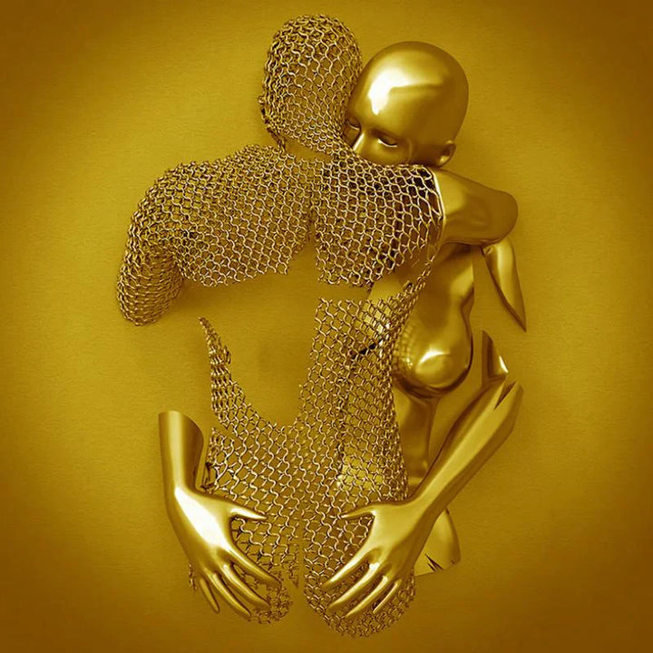 Lisslune | Love Canvas with Elegant Metal Figure in Modern Design