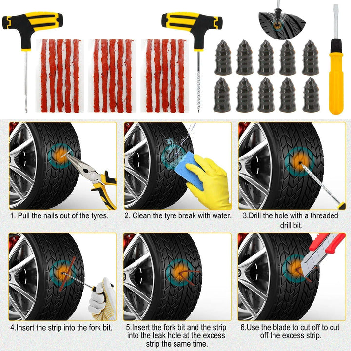 Lisslune | 20Pcs Universal Rubber Jack Pad with Tire Repair Kit for Tesla Models