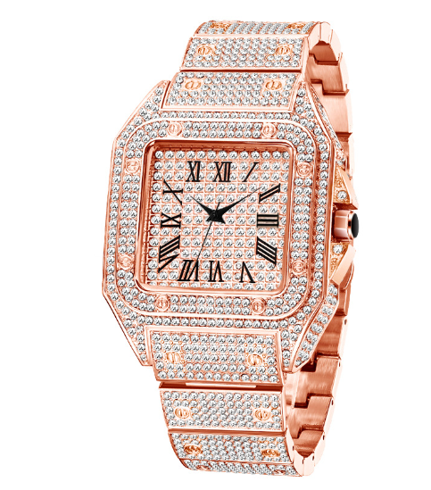 Lisslune | MISSFOX Ice Out Square Watch for Men