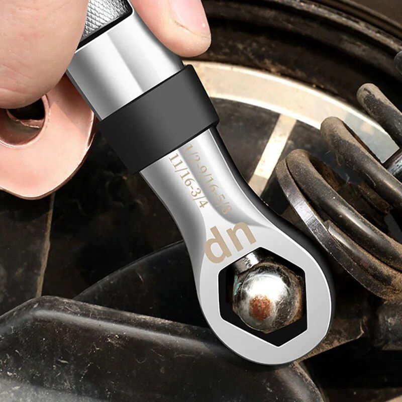 Lisslune | Universal Dual-Head 23-in-1 Adjustable Wrench - Metric & Imperial, 7-19MM Ratchet Wrench