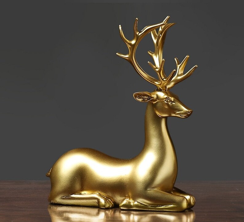 Lisslune | Golden Couple Deer Figurines