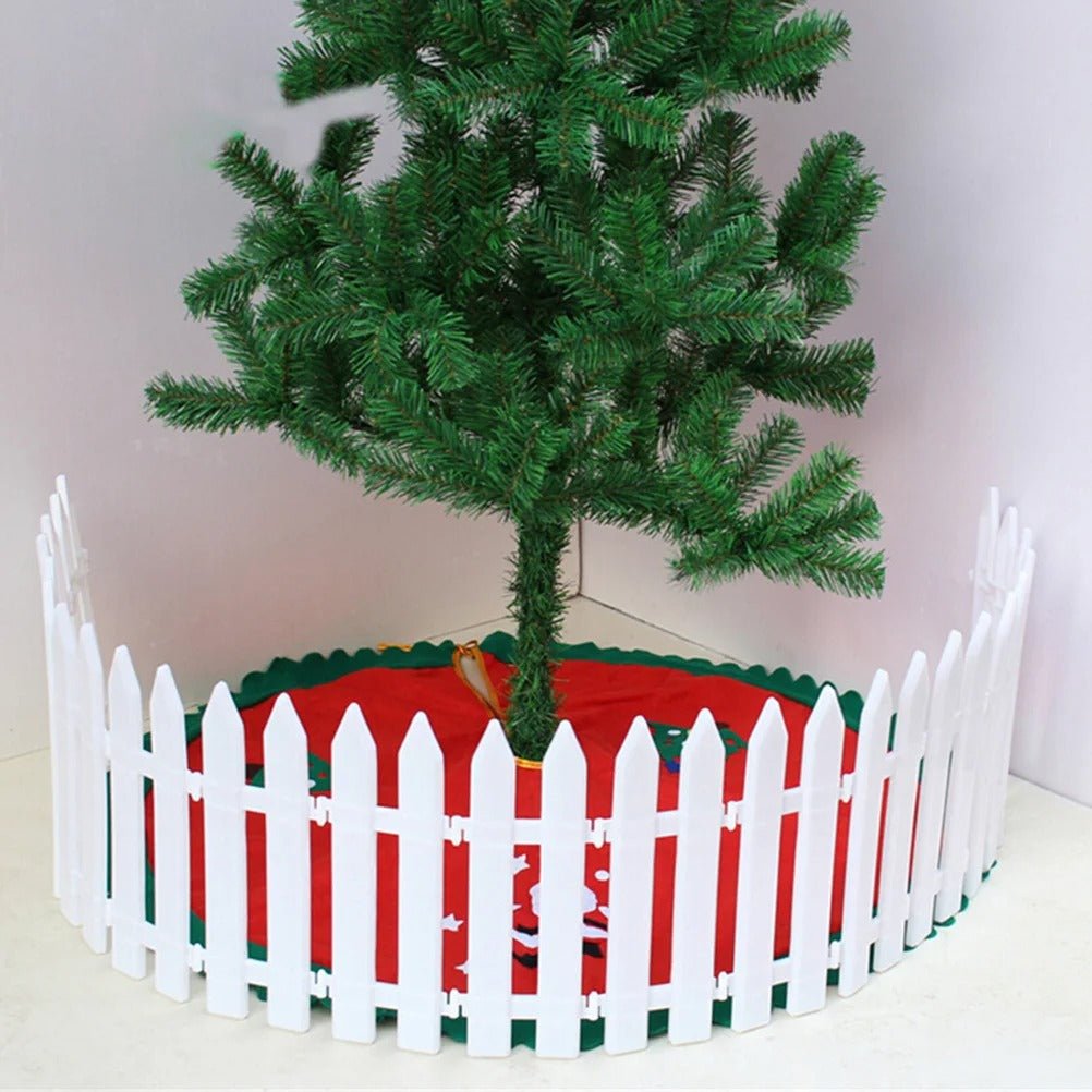 Lisslune | Christmas Tree Fence - Christmas White Fence for Home Decor Easy to Assemble
