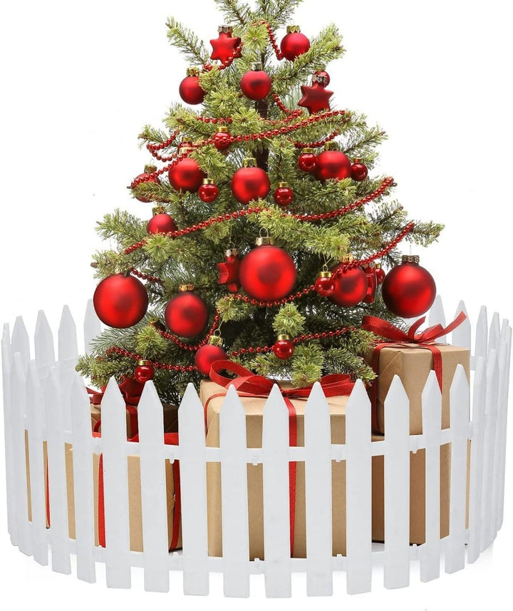 Lisslune | Christmas Tree Fence - Christmas White Fence for Home Decor Easy to Assemble