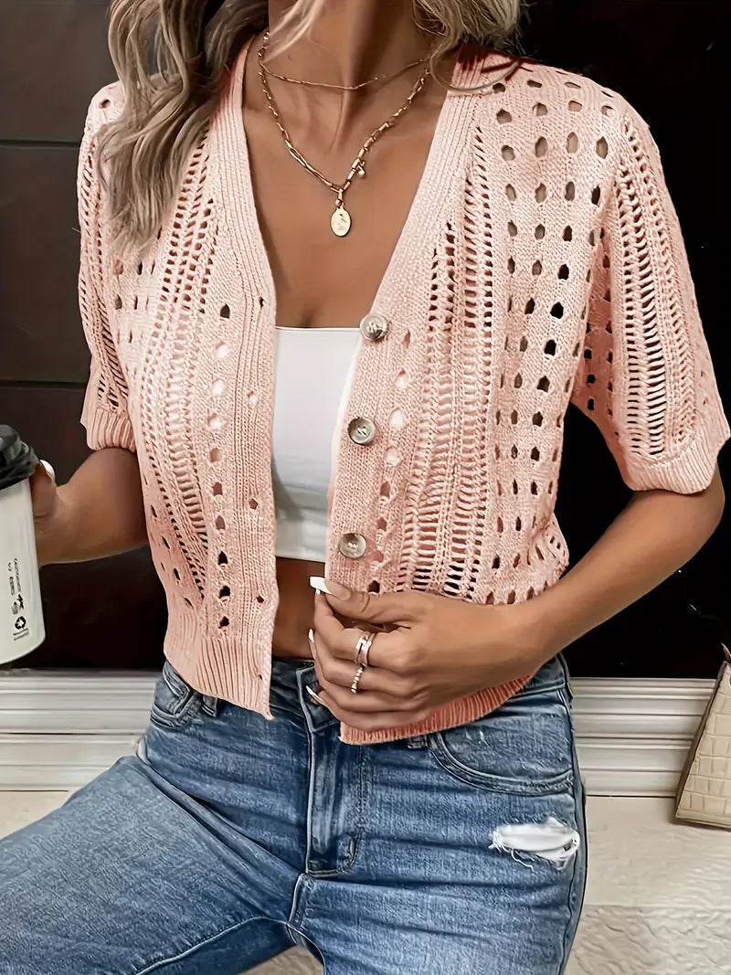 Lisslune | Versatile Comfort, Elegant Cardigan with V-Neck for Women