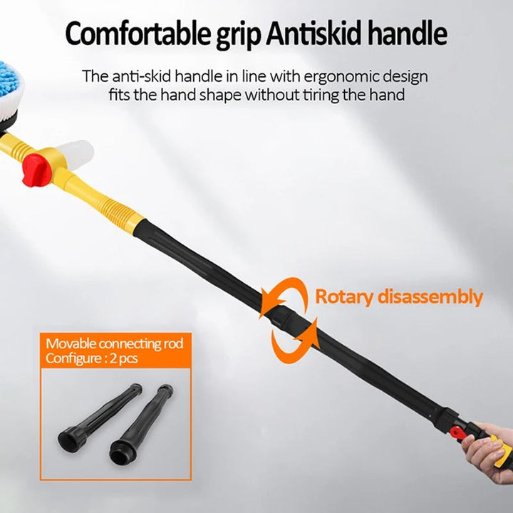 Lisslune | TurboBrush 360 Car Wash Brush – Rotating Brush with Soap Dispenser & Extension Pole
