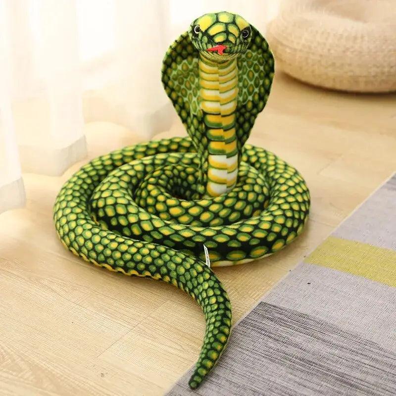 Lisslune | Realistic Cobra Snake Plush Toy - Versatile Educational Cuddly Toy for Home Decor and Play