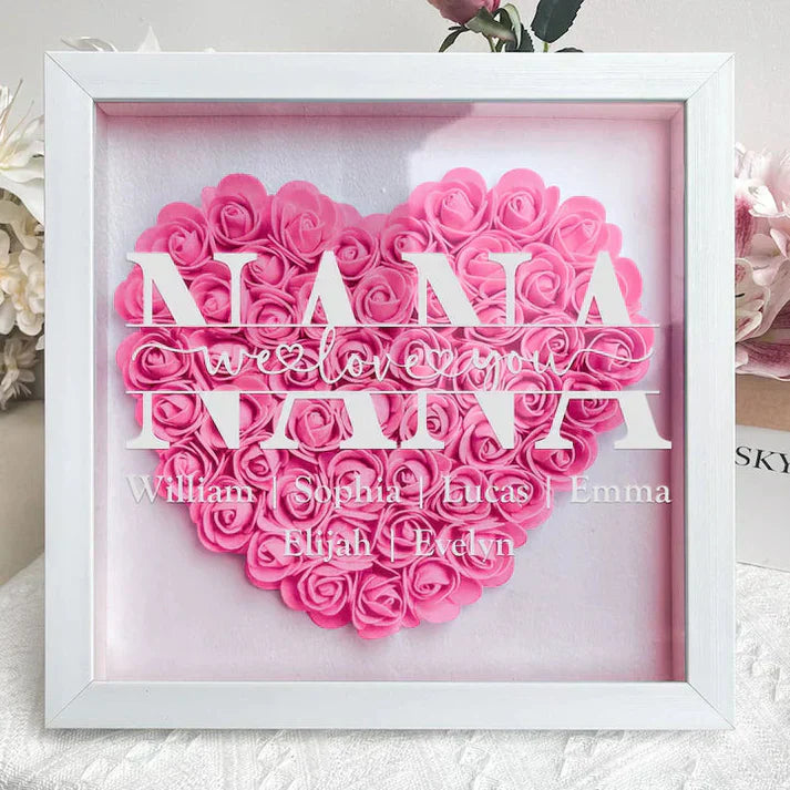 Lisslune | Personal Flower Heart with Name – Unique Gift for Mother's Day