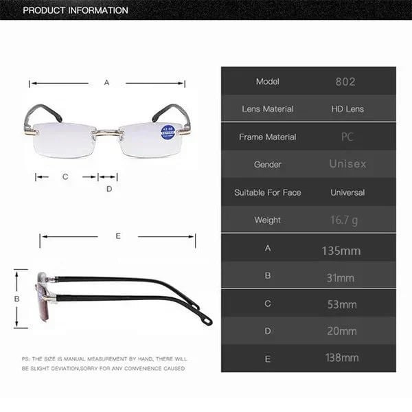 Lisslune | New Sapphire High Hardness Anti-Blue Dual-Use Reading Glasses