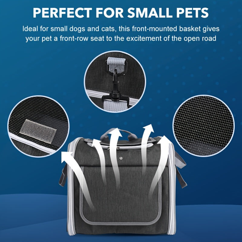 Lisslune | Expandable Pet Bike Basket – Comfortable & Safe Bicycle Carrier for Small Dogs and Cats