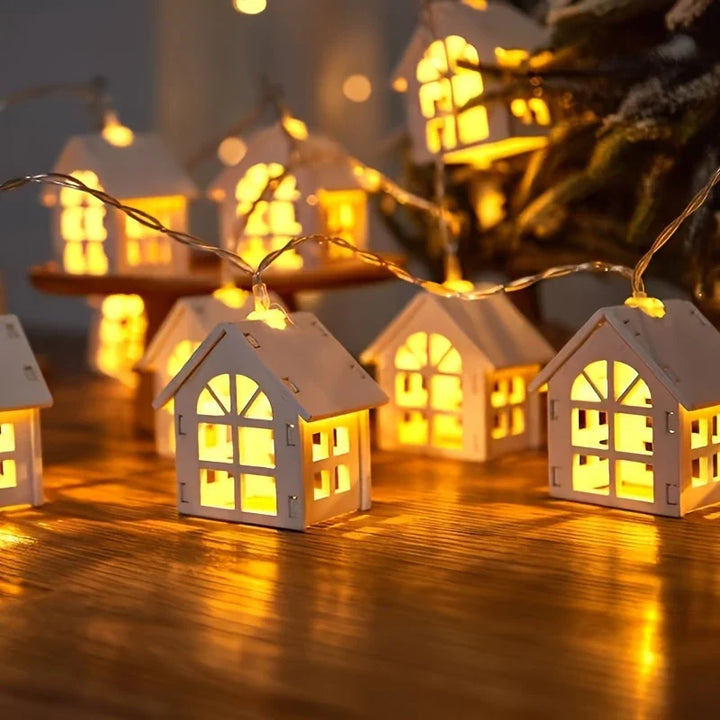 Lisslune | LED fairy lights with mini houses - Decorative Christmas lighting for indoor use