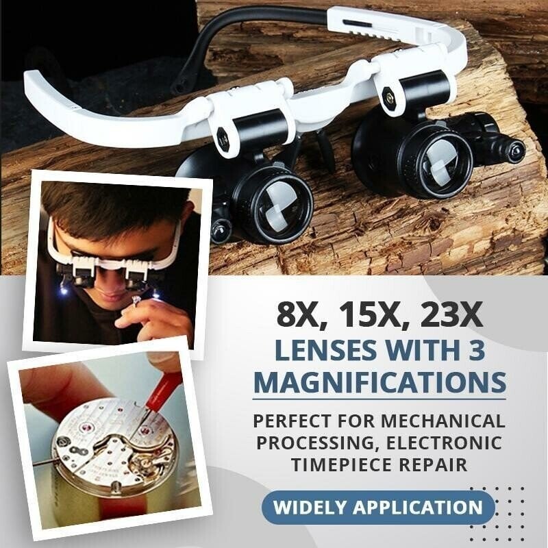 Lisslune | LED Glasses Magnifier 8x 15x 23x