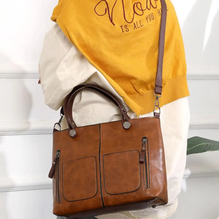 Lisslune | Elly – Women’s Vintage Leather Shoulder Bag | Handmade & Elegant Design