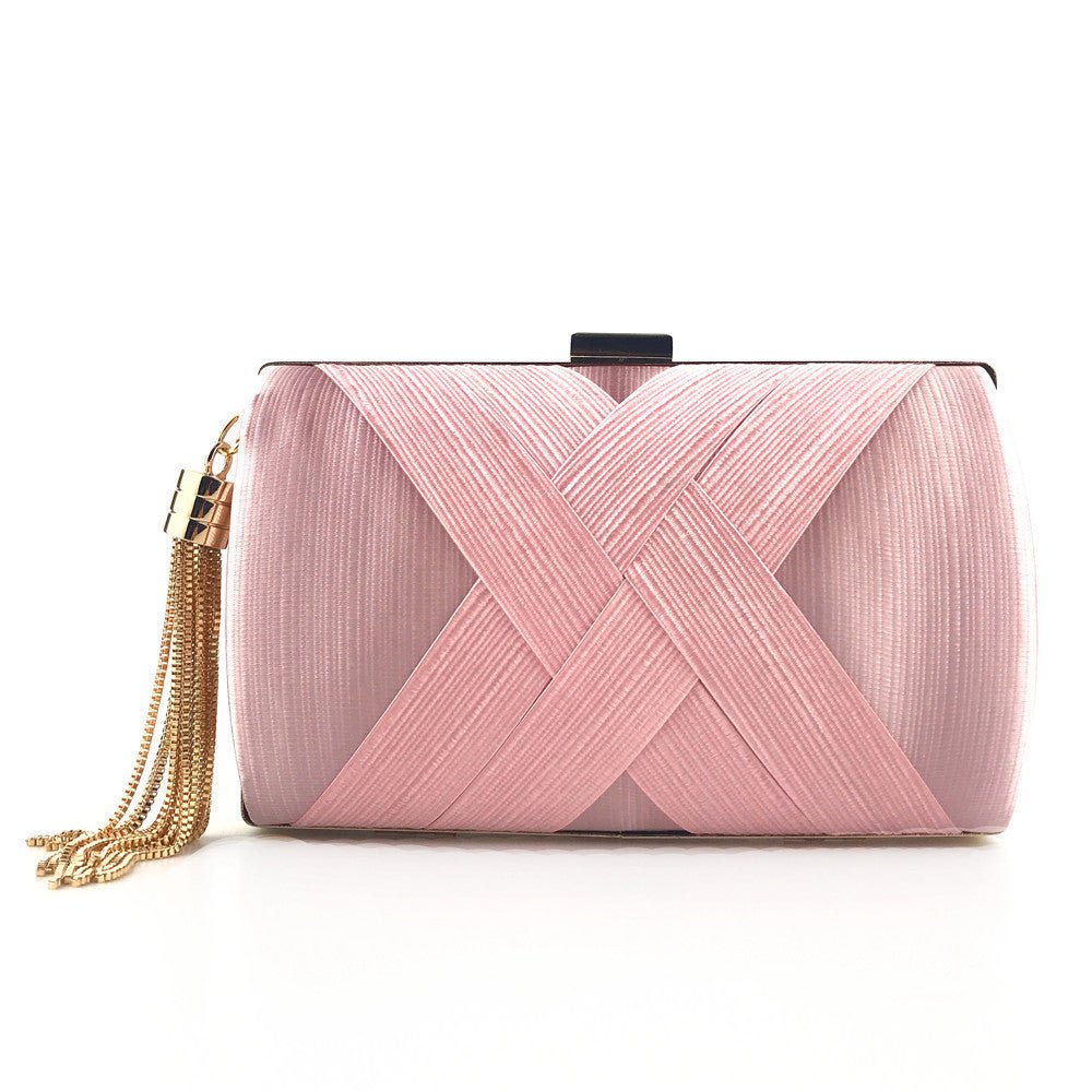 Lisslune | Éclessa Luxury Evening Clutch | Satin tassel handbag for classic and modern elegance