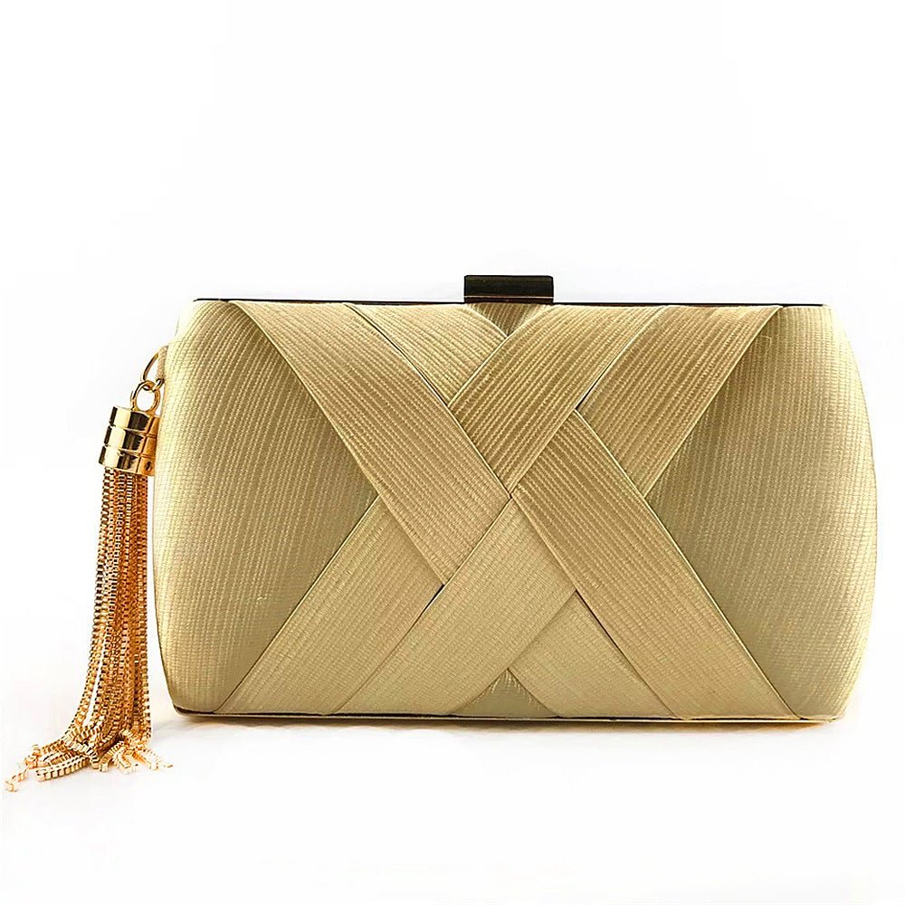 Lisslune | Éclessa Luxury Evening Clutch | Satin tassel handbag for classic and modern elegance