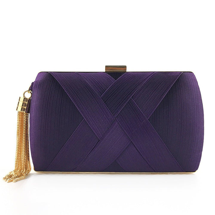 Lisslune | Éclessa Luxury Evening Clutch | Satin tassel handbag for classic and modern elegance