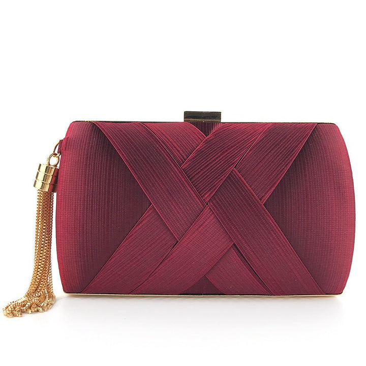 Lisslune | Éclessa Luxury Evening Clutch | Satin tassel handbag for classic and modern elegance