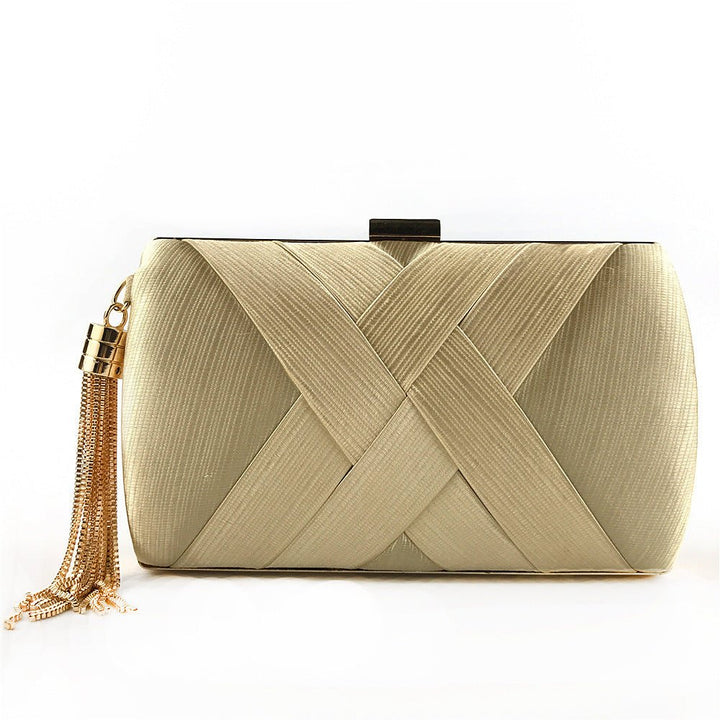 Lisslune | Éclessa Luxury Evening Clutch | Satin tassel handbag for classic and modern elegance