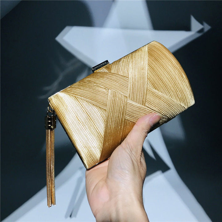 Lisslune | Éclessa Luxury Evening Clutch | Satin tassel handbag for classic and modern elegance