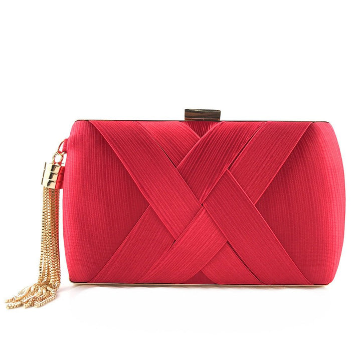Lisslune | Éclessa Luxury Evening Clutch | Satin tassel handbag for classic and modern elegance