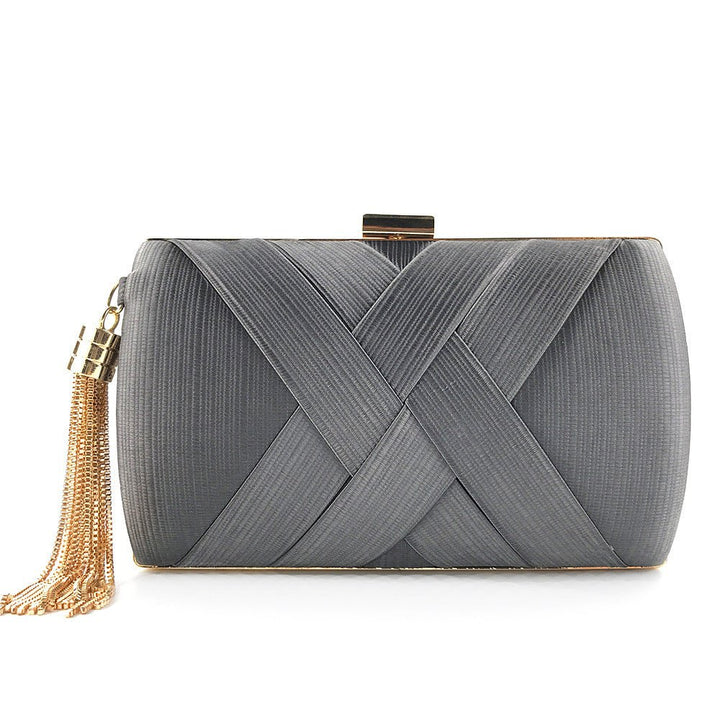 Lisslune | Éclessa Luxury Evening Clutch | Satin tassel handbag for classic and modern elegance