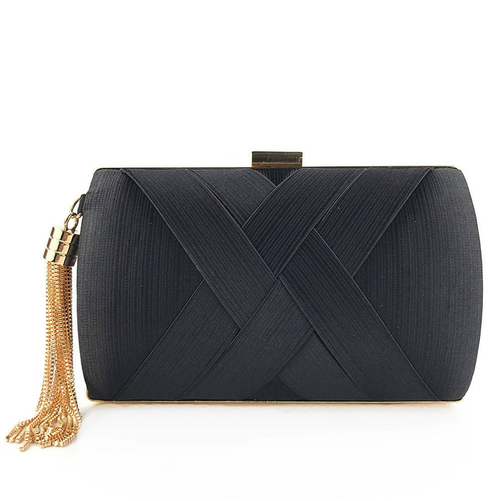 Lisslune | Éclessa Luxury Evening Clutch | Satin tassel handbag for classic and modern elegance