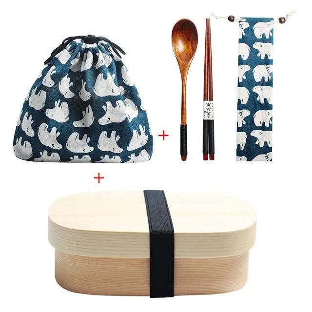 Lisslune | ECO-FRIENDLY WOOD BENTO BOX SET WITH LEAK-PROOF FEATURES - PERFECT FOR HEALTHY FAMILY MEALS