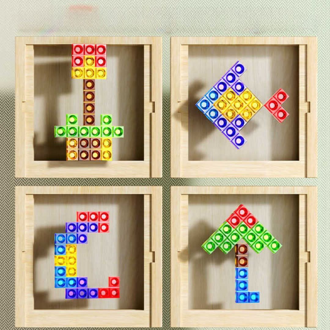 Lisslune | Wooden Tetris Puzzle Board Game for Kids and Adults