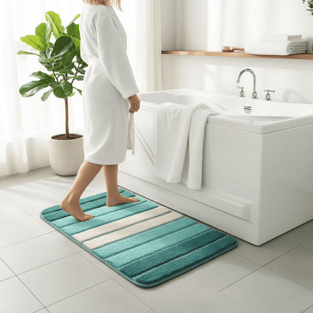 Lisslune | ECOFLOOR – Non-Slip Organic Bath Mat for Luxurious Bathroom Comfort