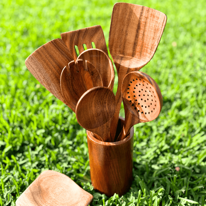 Lisslune | PURETEAK – Sustainable Wooden Cooking Utensils for Non-Stick Cookware