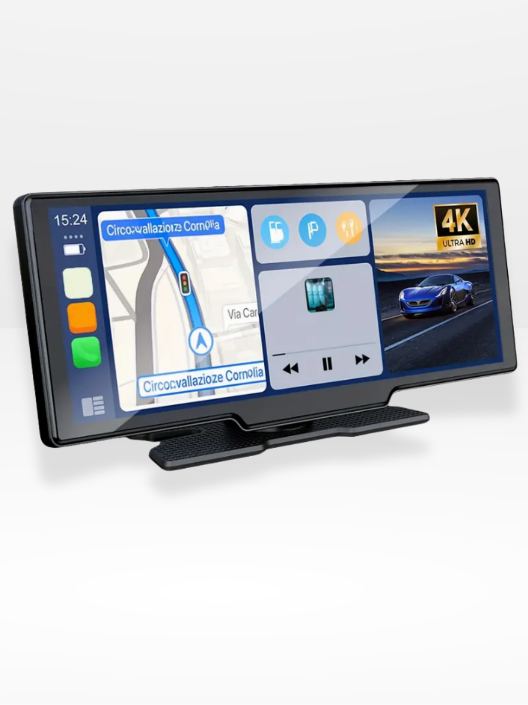 Lisslune | Wireless CarPlay Screen with Built-in 4K Dashcam & Optional Rear Camera – 10.26" IPS Display