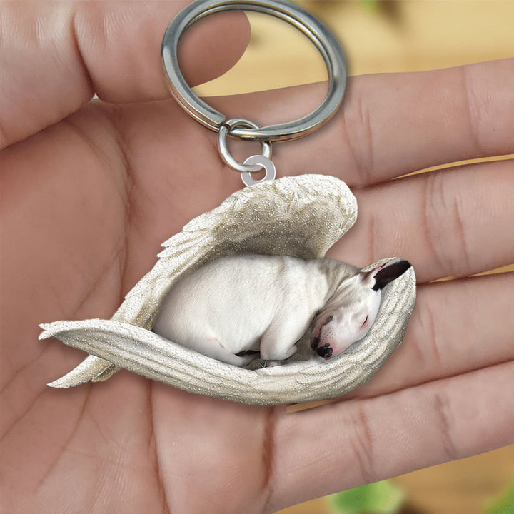 Lisslune | Bull Terrier Sleeping Angel Acrylic Keychain
