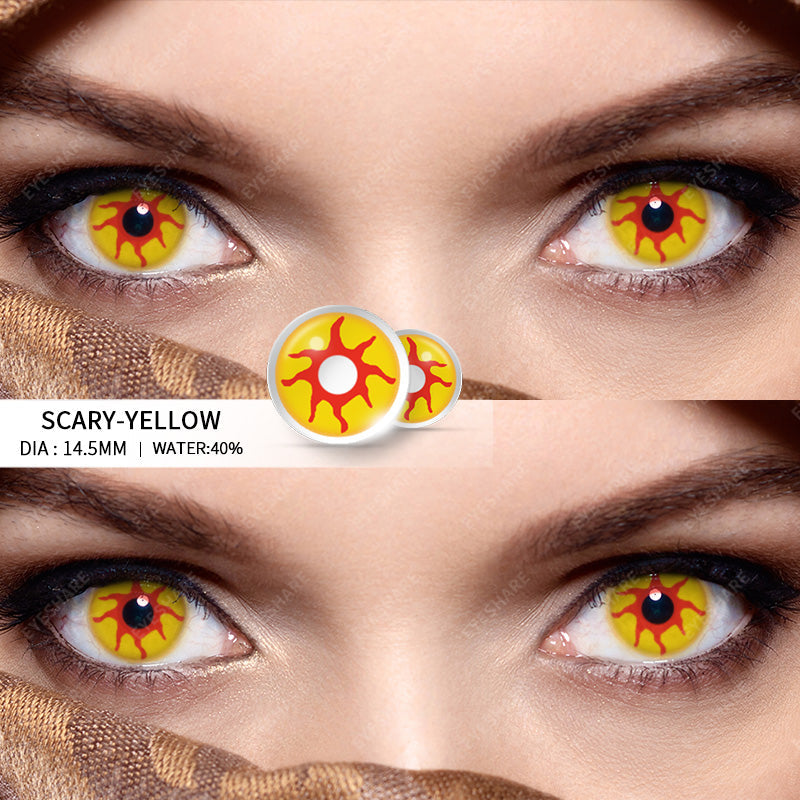 Rynx Cosplay Scary Yellow 14.5mm 1 Pair | 1 Year