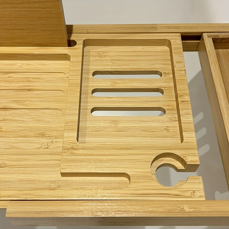 Lisslune | BambooRelax Expandable Bathtub Tray – Luxurious Spa Experience for Home