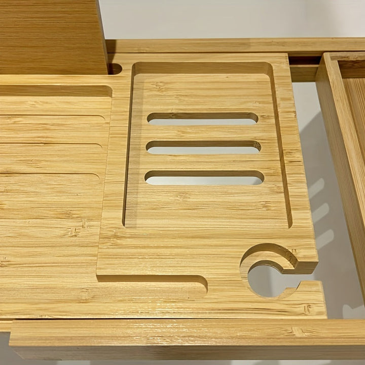 Lisslune | Bamboo Bathtub Tray - For Ultimate Relaxation