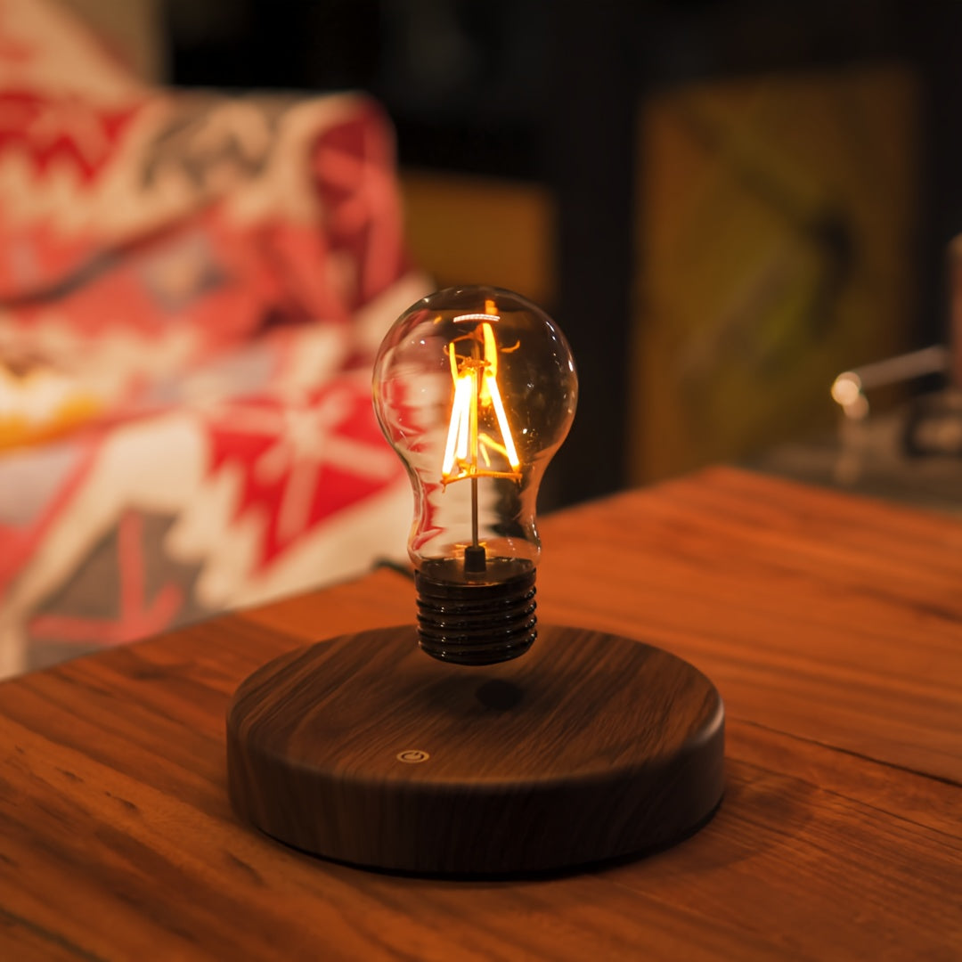 Lisslune | Magnetic Levitation Light Bulb – Floating LED Desk Lamp with Rotating Bulb for Unique Home Décor and Creative Christmas Gifts