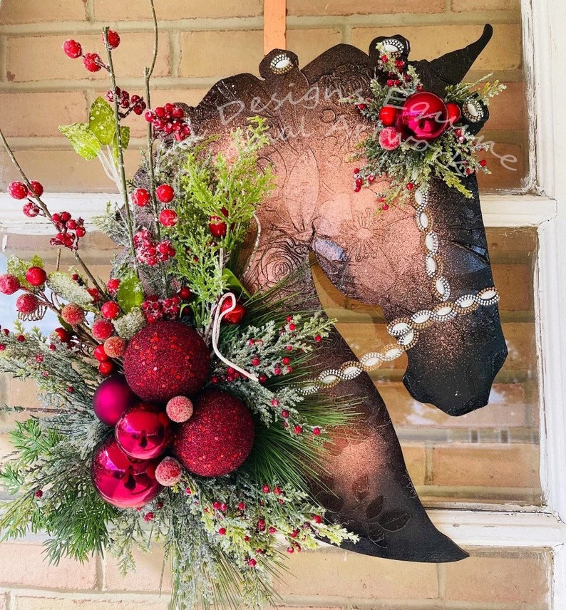 Lisslune | Christmas Dressage Wood HorseHead