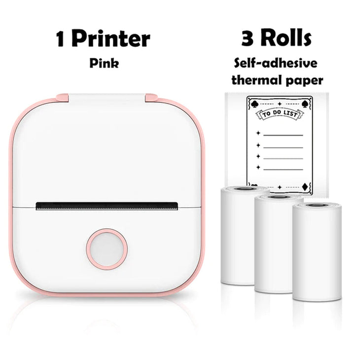 Lisslune | T02 Portable Mini Wireless Thermal Pocket Printer Self-Adhesive Stickers Used for DIY, Journal Stickers Portable Printer