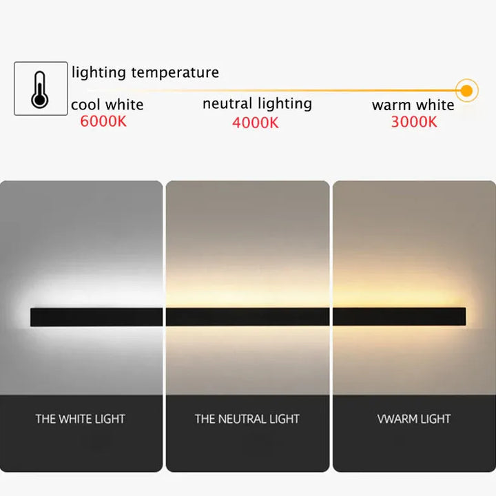 Lisslune | Linear black minimalist LED outdoor wall light