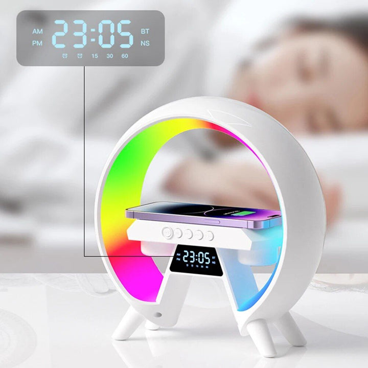 Lisslune | 3-in-1 Wireless Charging Stand with Bluetooth Speaker and RGB Night Light