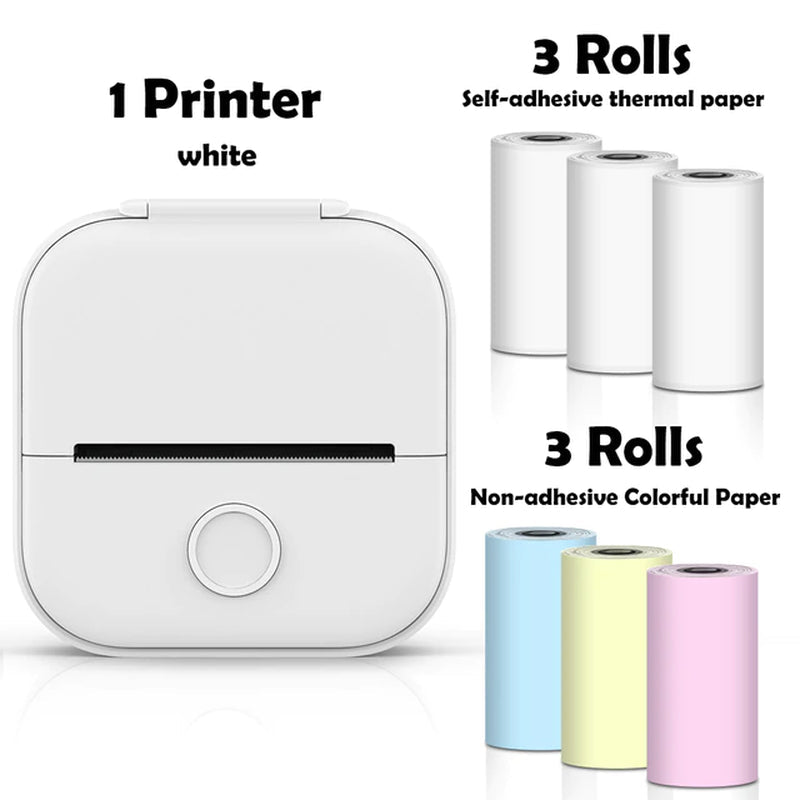 Lisslune | T02 Portable Mini Wireless Thermal Pocket Printer Self-Adhesive Stickers Used for DIY, Journal Stickers Portable Printer