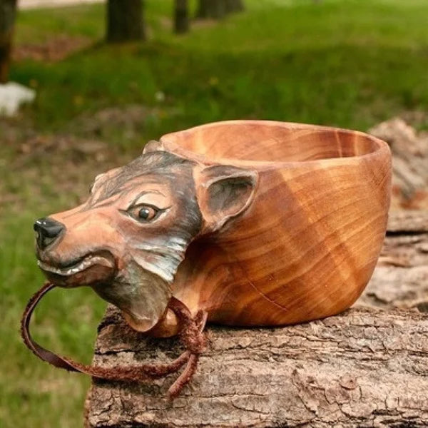 Lisslune | Wooden Cup - WildSip - Handmade Animal Design - Adventurous Hydration